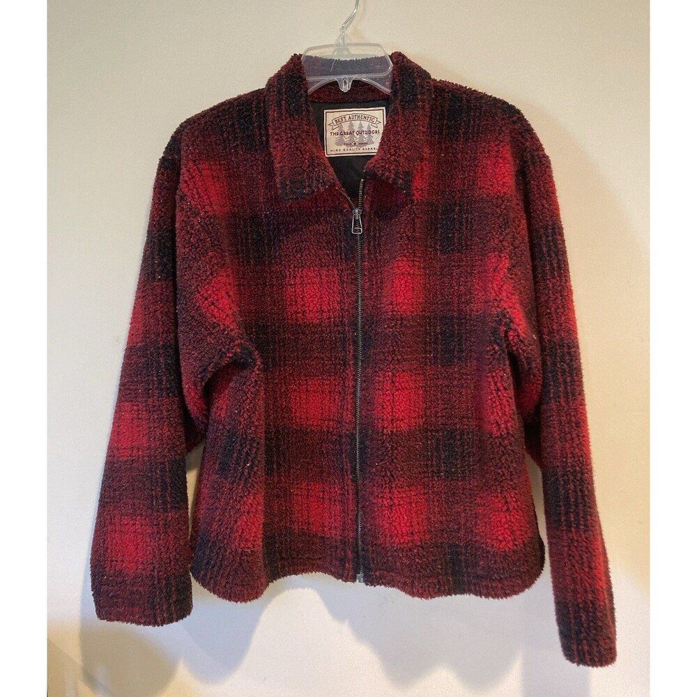 VTG The Great Outdoors Best Authentic Red/Black Check Jacket Size M #13711